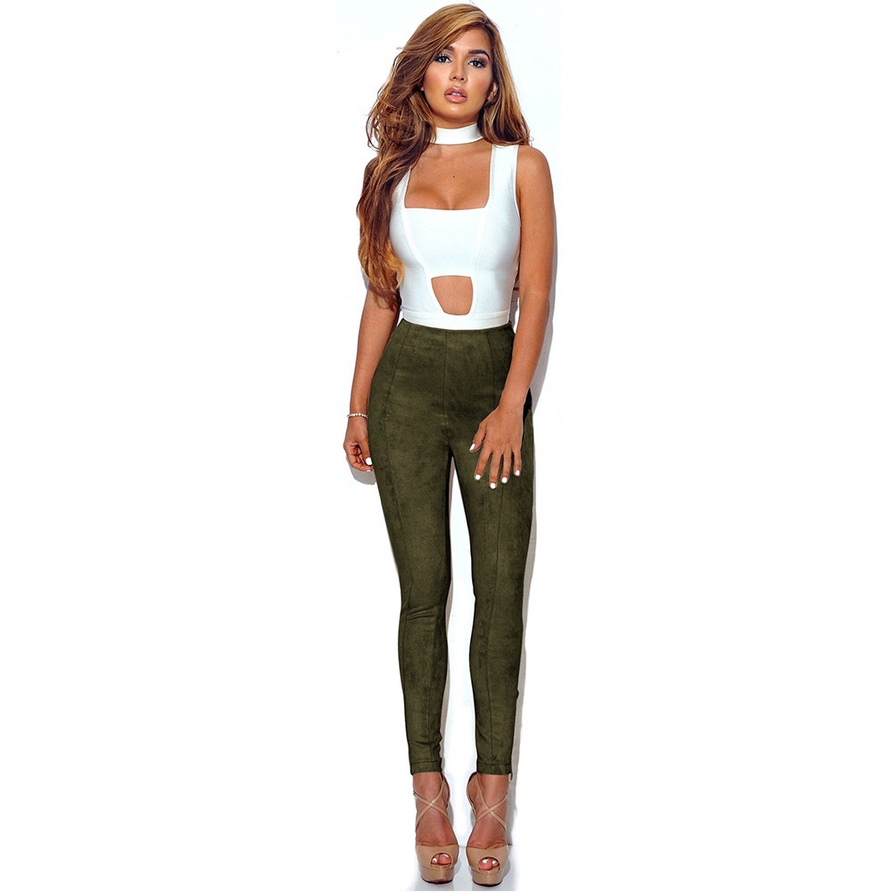 Faux Suede Olive Pants